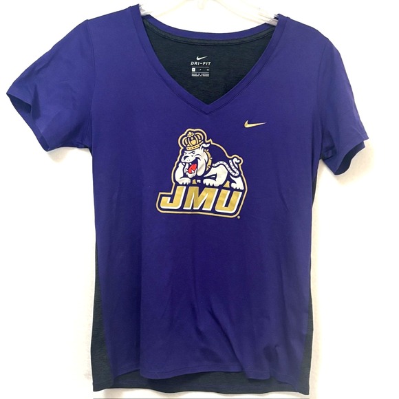 JMU Nike Dri-Fit Purple Short Sleeve Performance Tee Shirt Women's Small SM - Picture 1 of 4